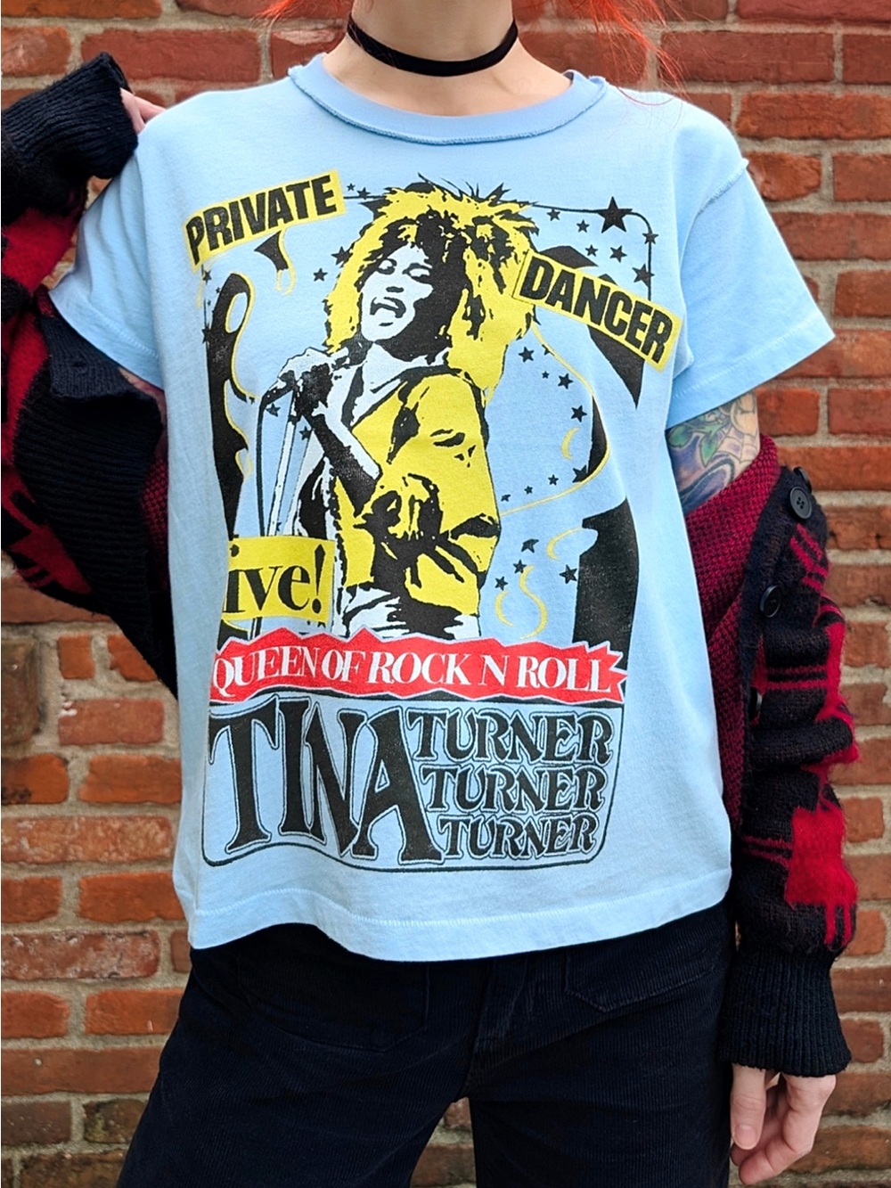 Daydreamer Light Blue Tee with Yellow & Black Rock Graphic